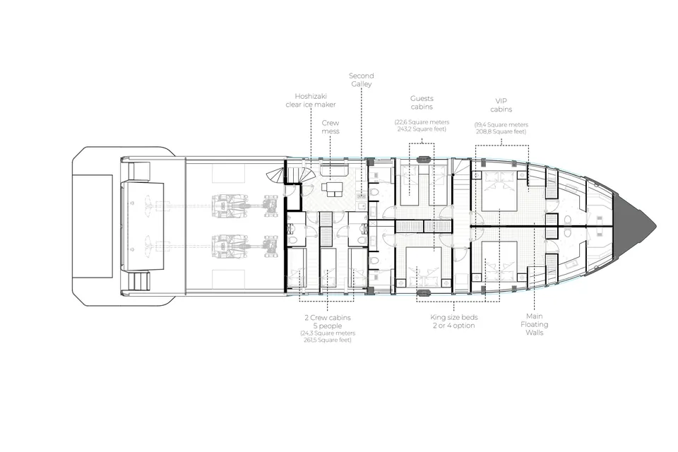 2026 Alpha Custom Yachts Squalo 100, layout 4