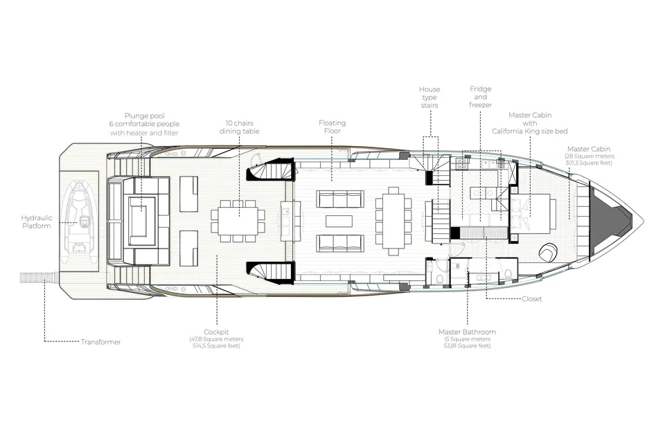2026 Alpha Custom Yachts Squalo 100, layout 5