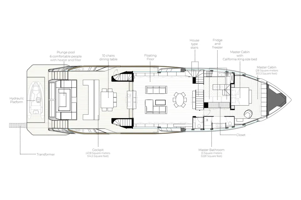 2026 Alpha Custom Yachts Squalo 100, layout 10