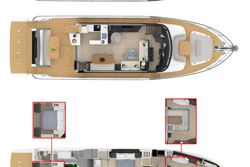 The One, 2024 Absolute Yachts Navetta 64, layout 1