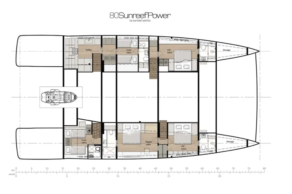 Mo Chuang Hao, 2020 Sunreef Yachts 80 Sunreef Power, layout 3