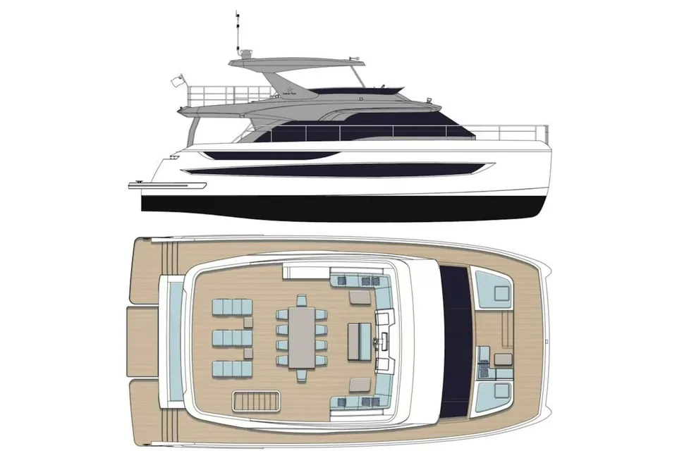 2026 Diamond Yachts EF66 Power Catamaran, layout 1