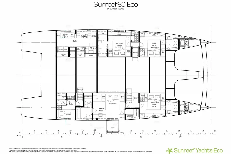 The Idler, 2024 Sunreef Yachts 80 Sunreef Eco, layout 1