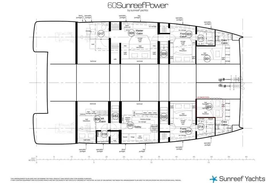 2026 Sunreef Yachts 60 Sunreef Power, layout 2
