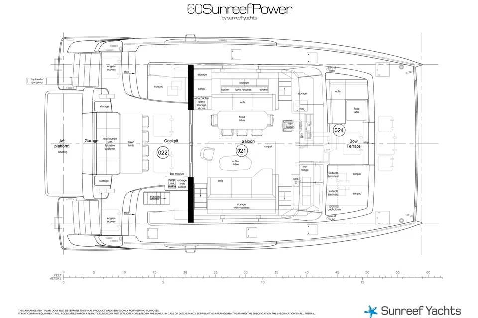 2026 Sunreef Yachts 60 Sunreef Power, layout 3