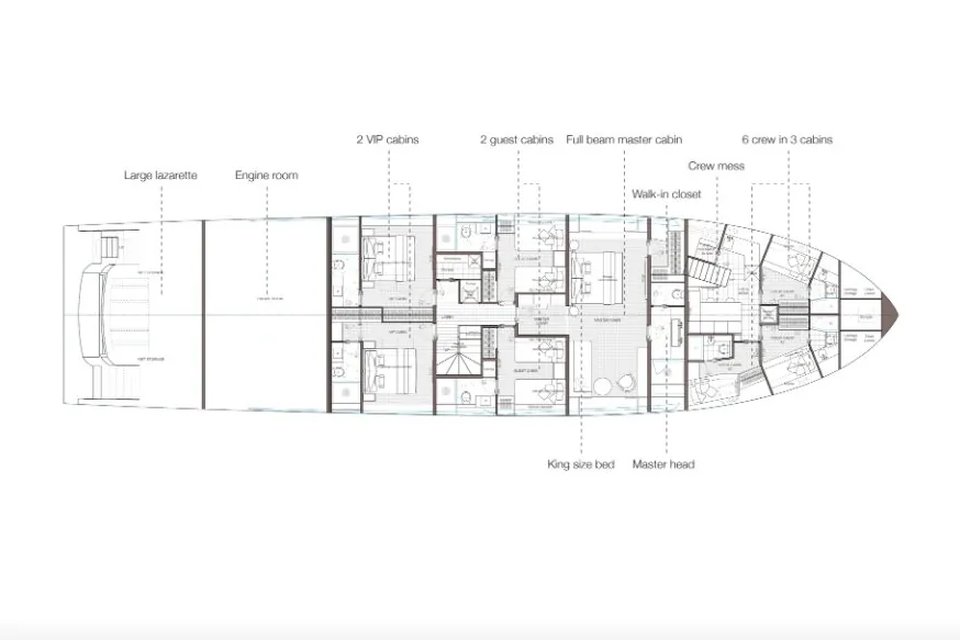 H2O, 2023 Alpha Custom Yachts Spritz 116, layout 1