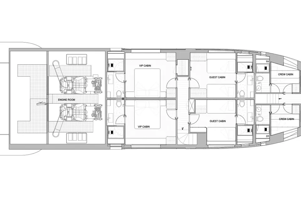 2027 Alpha Custom Yachts Squalo 90, layout 1