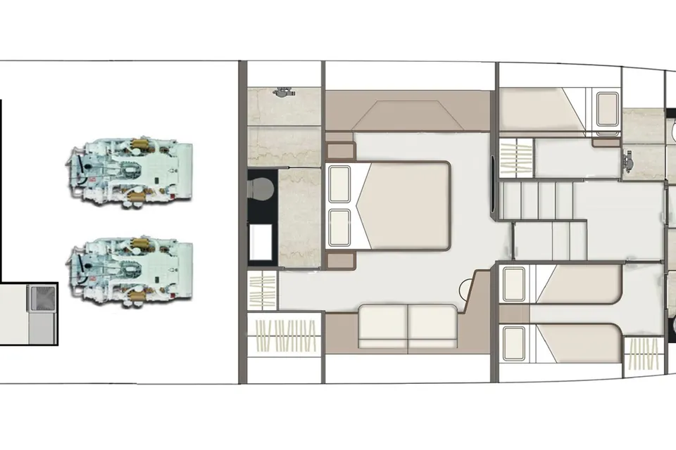 That's Life II, 2020 Fairline Squadron 68 (Mk2), layout 1