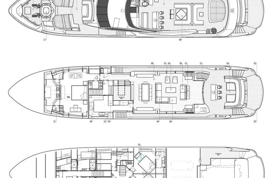 King Power, 2016 Sunseeker 116 Yacht, layout 1