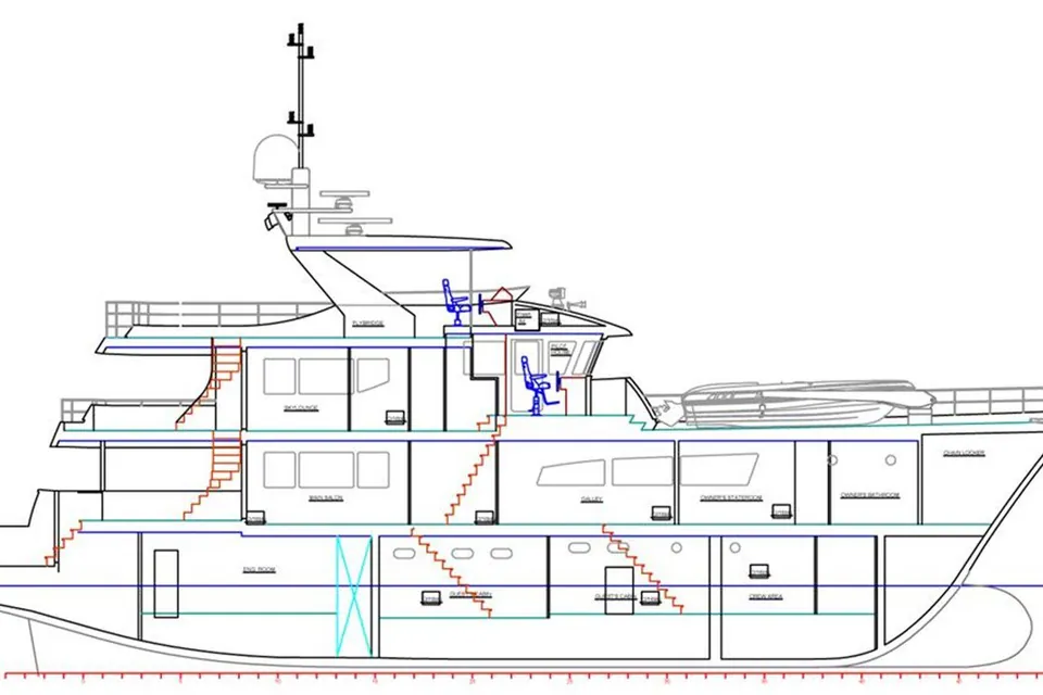 All Ocean Yachts 100' Fiberglass, 2026 All Ocean Yachts Tri- Deck Explorer Yacht, layout 1