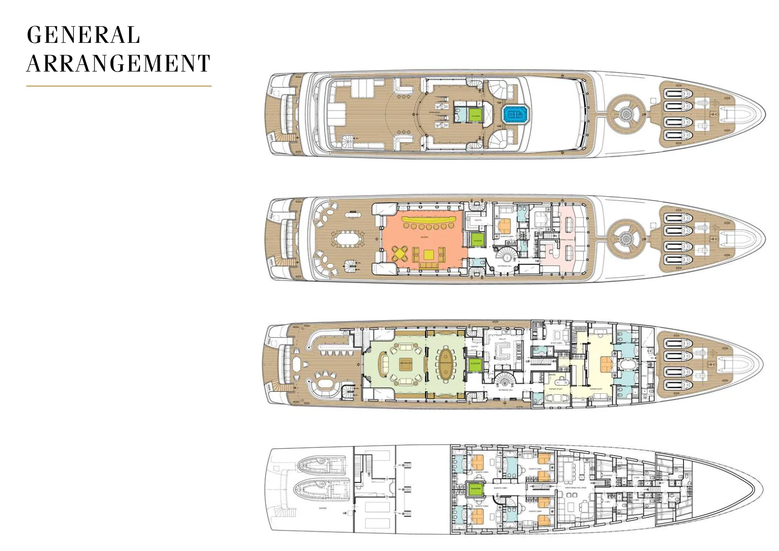 Plano de deck do Apogee: General arrangement