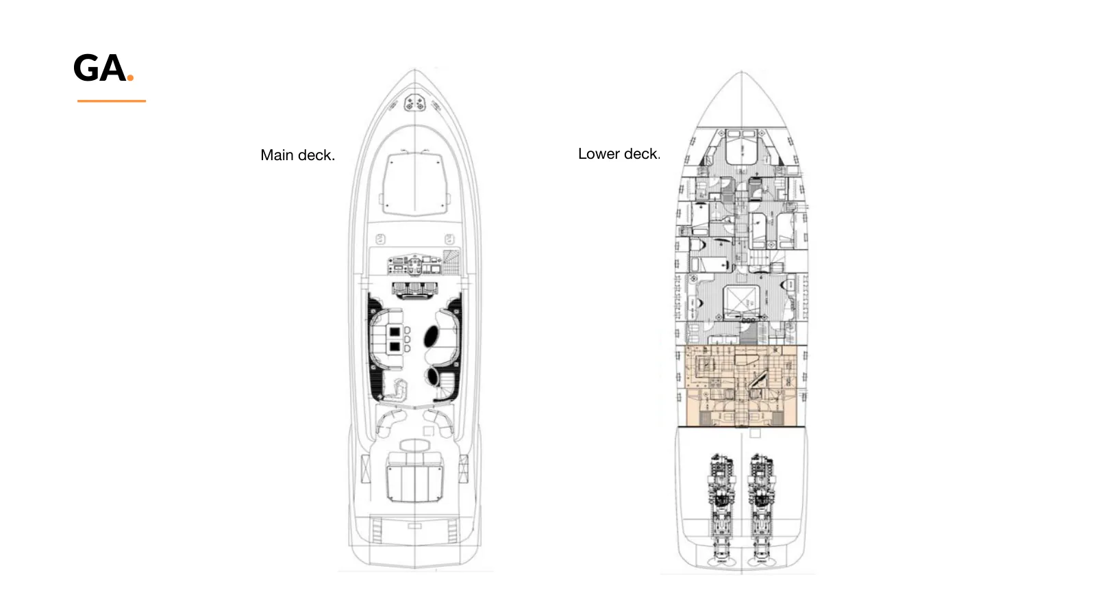 Piano di coperta di Five Stars: Main deck