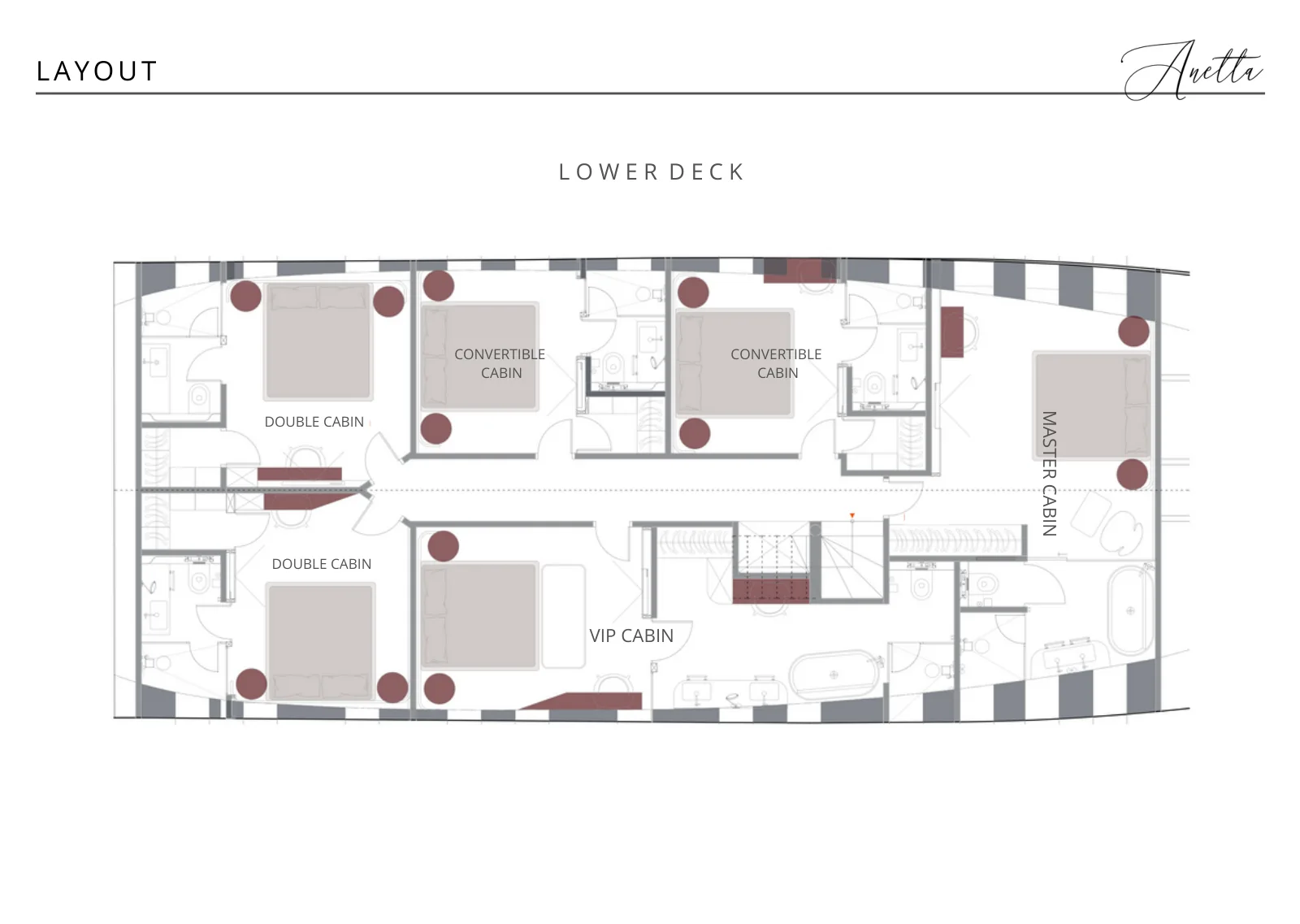 Anettaのデッキプラン: Lower Deck