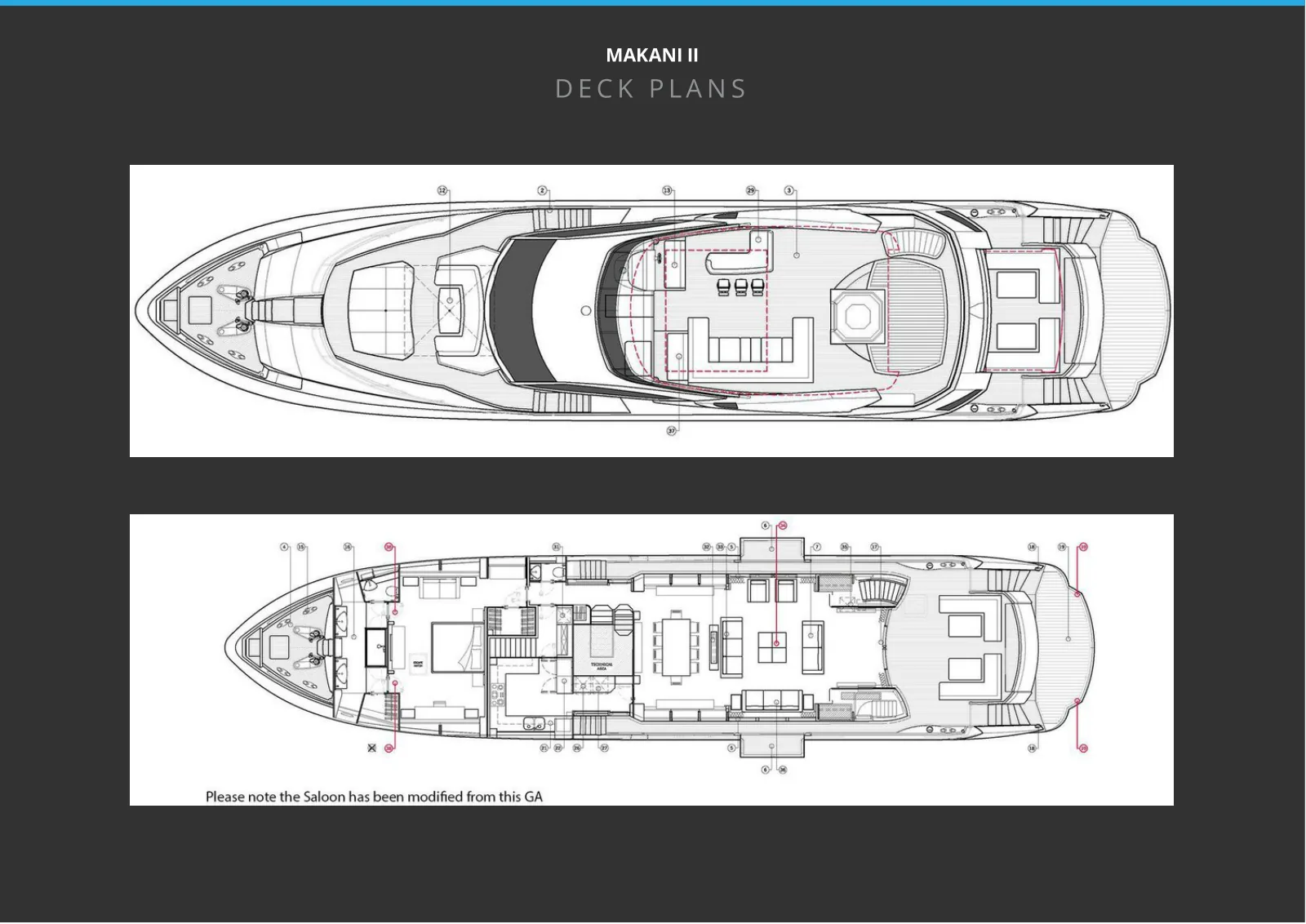 Plano de cubierta de Makani II