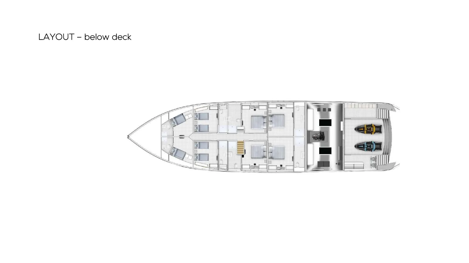 Piano di coperta di Searex: below deck