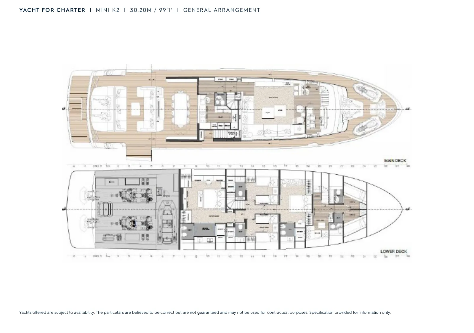 Mini K2のデッキプラン: Main Deck and Lower Deck