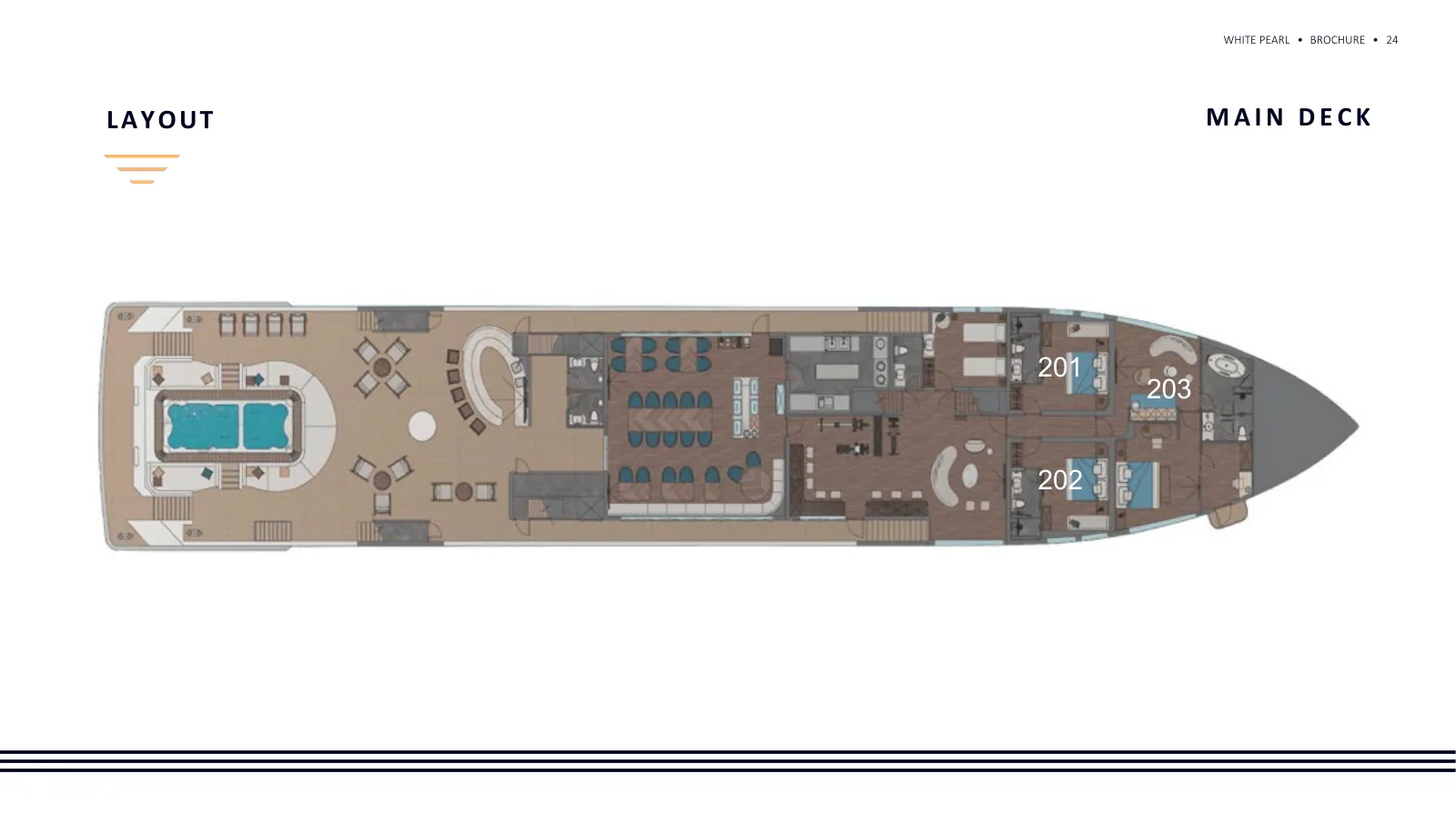 Piano di coperta di White Pearl: Main Deck