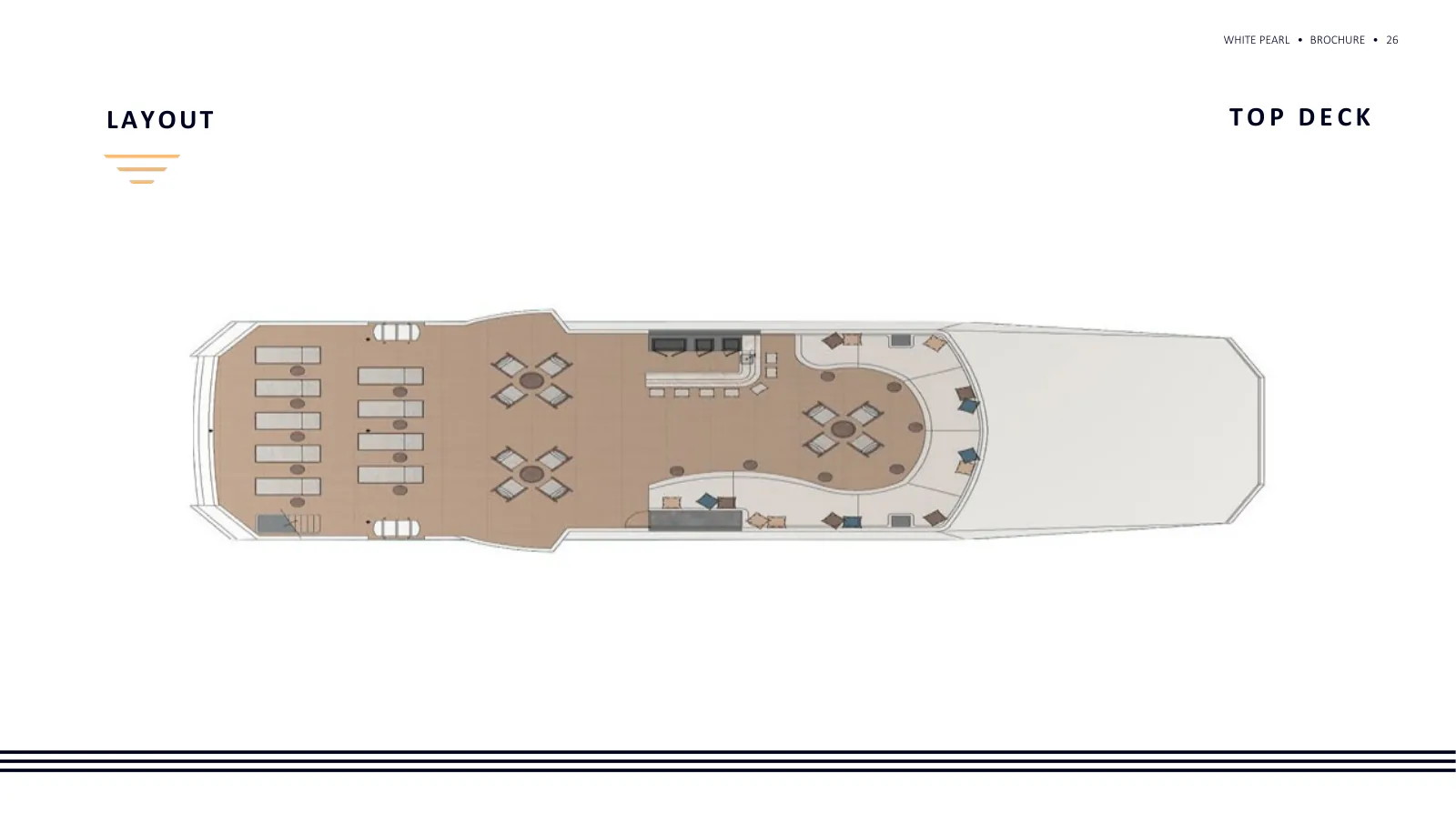 Piano di coperta di White Pearl: Top Deck
