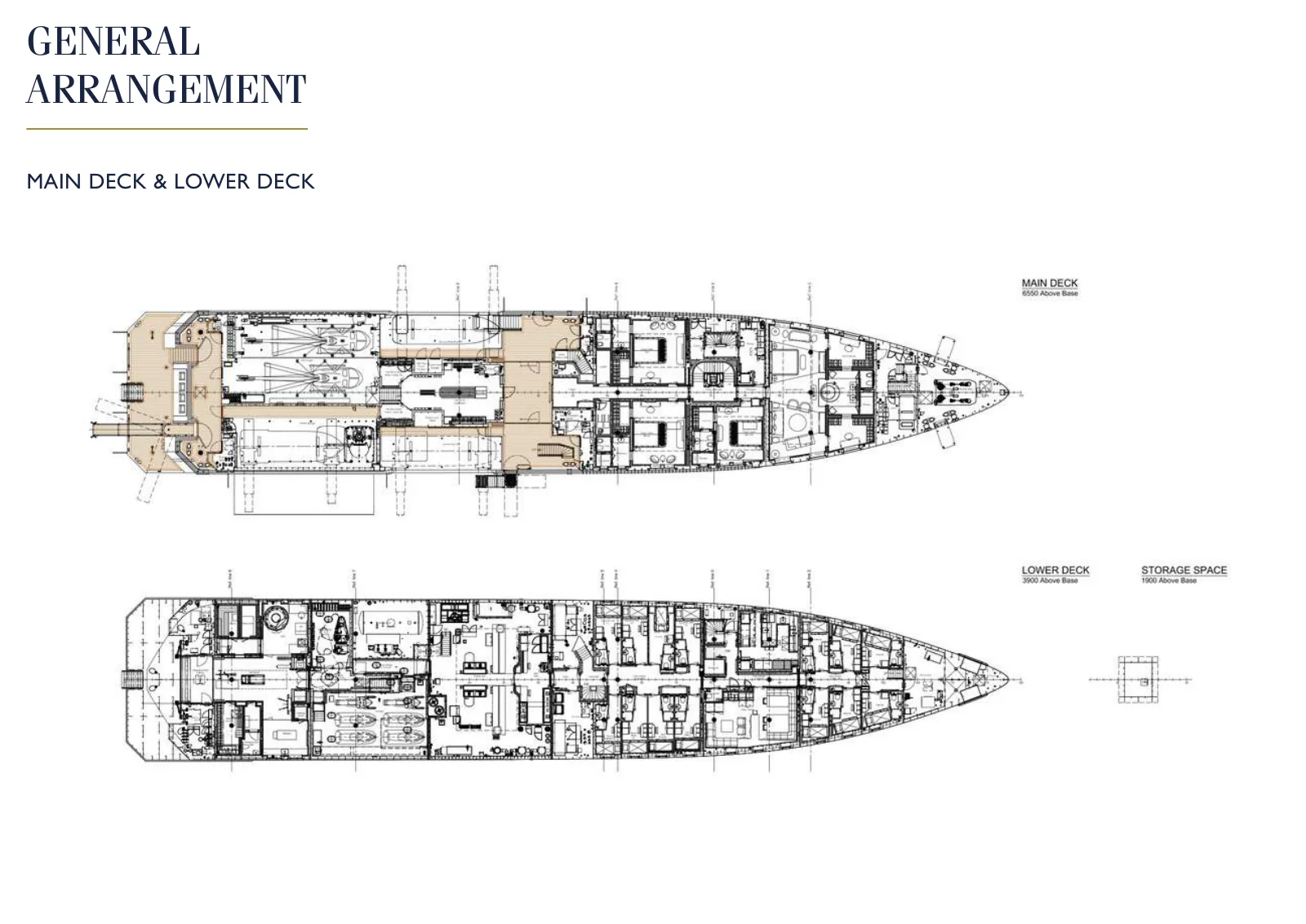 Plan de pont de La Datcha : Main Deck & Lower Deck