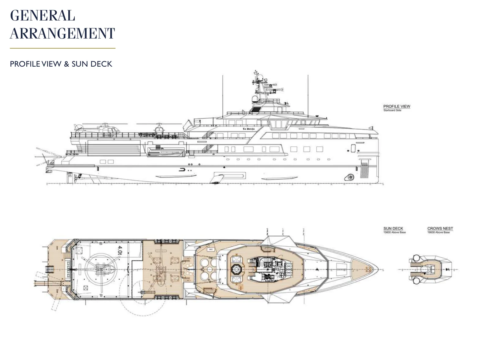 Plan de pont de La Datcha : Profile View & Sun Deck
