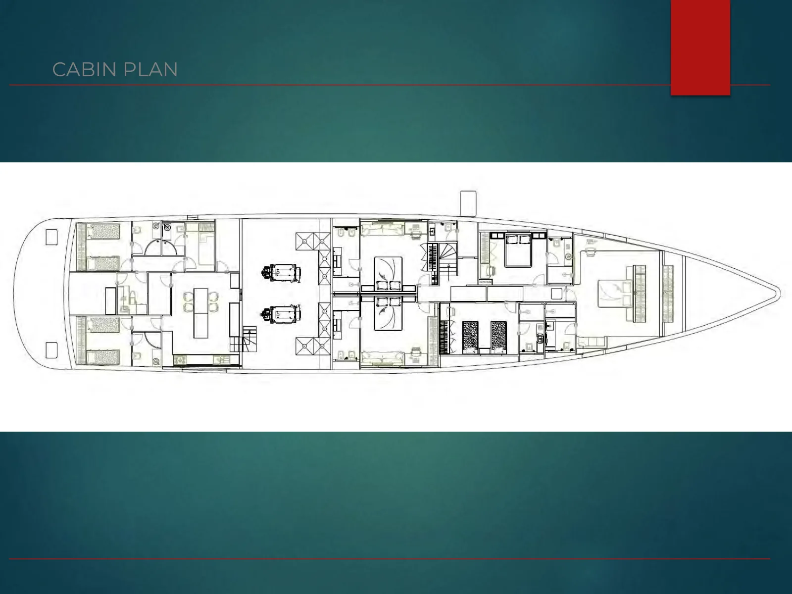 Deck plan of North Wind: Cabin plan