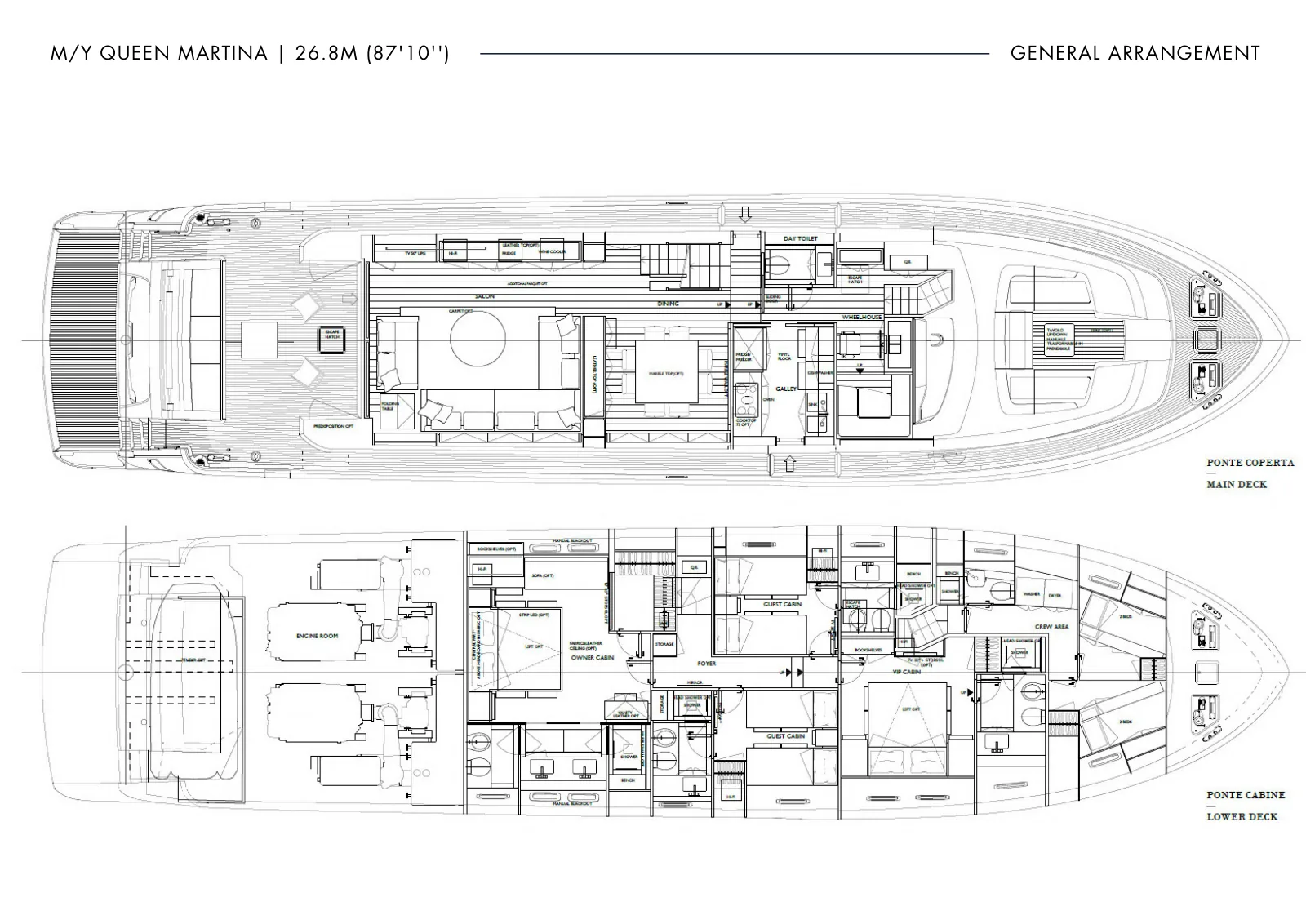 Plano de cubierta de Queen Martina: Main deck