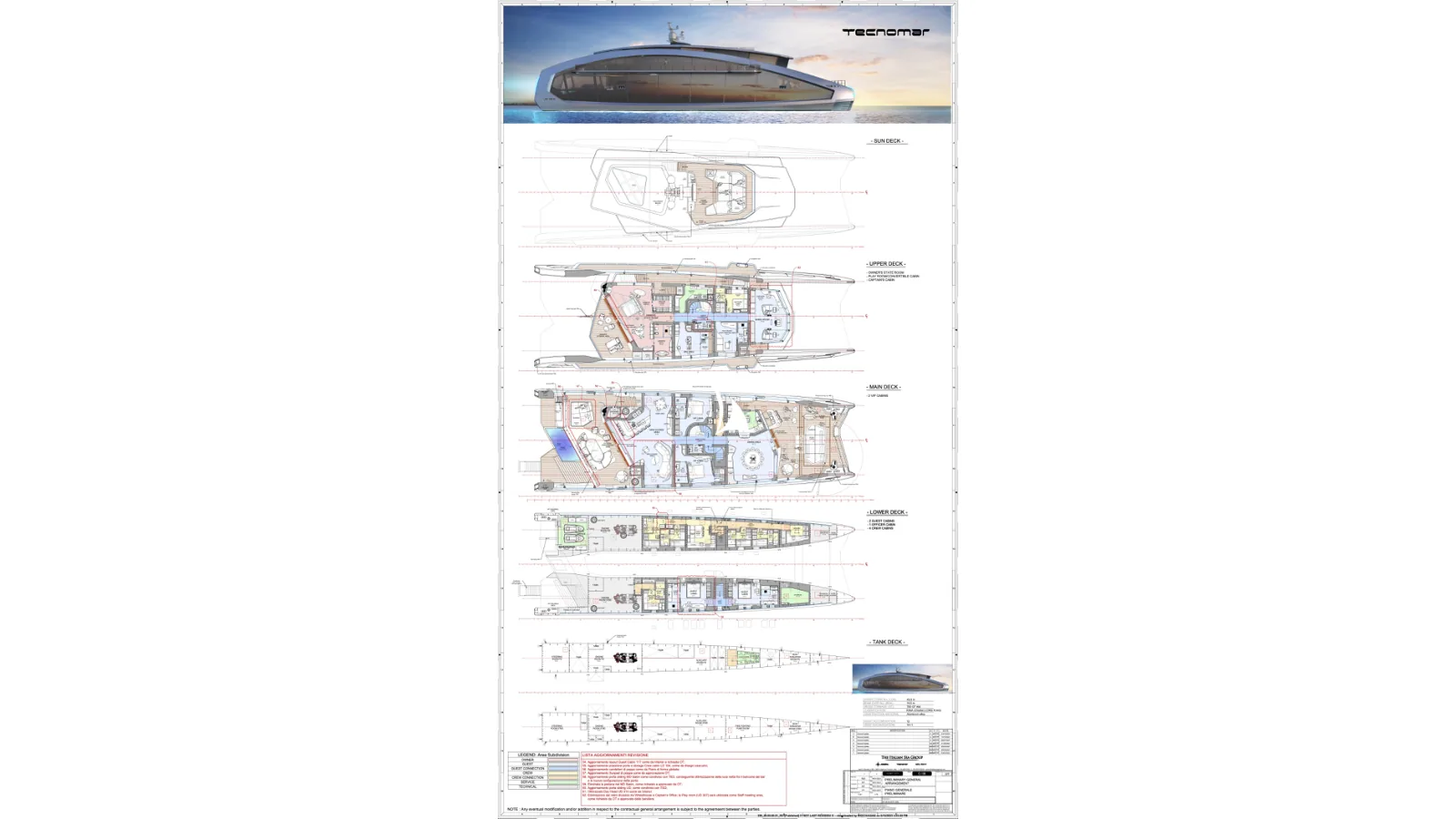 Piano di coperta di This Is It: Sun Deck, Upper Deck, Main Deck, Lower Deck, Tank Deck