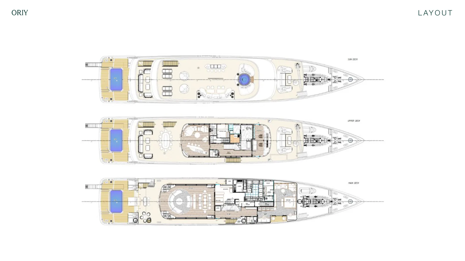 Plano de deck do Oriy: Sun Deck