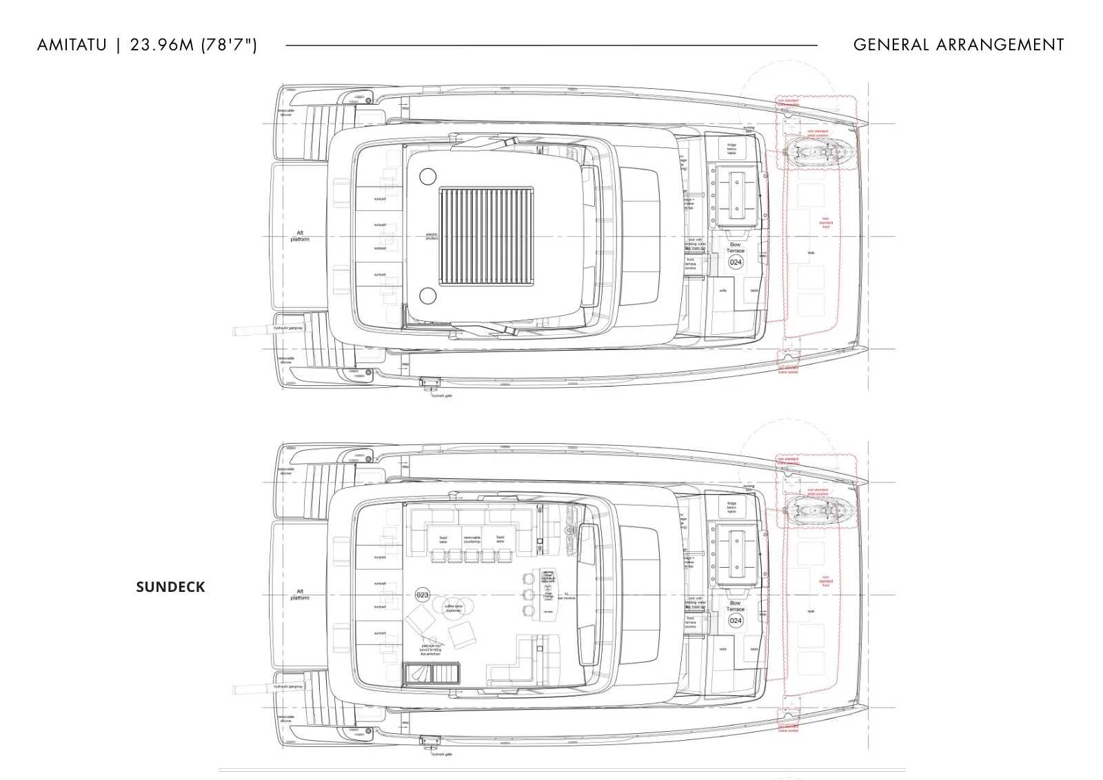 Deck plan of Amitatu: Sundeck