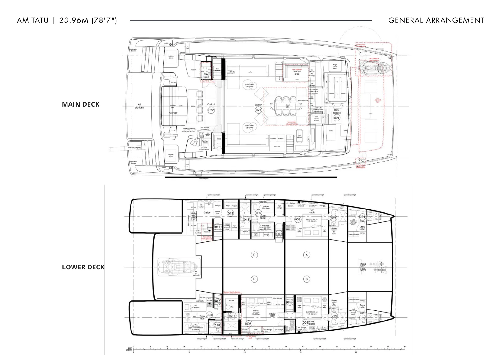 Deck plan of Amitatu: Main deck