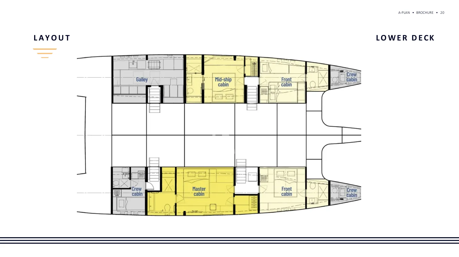 Deck plan of A-Plan: Lower Deck